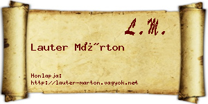 Lauter Márton névjegykártya